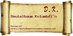 Deutelbaum Kolumbán névjegykártya